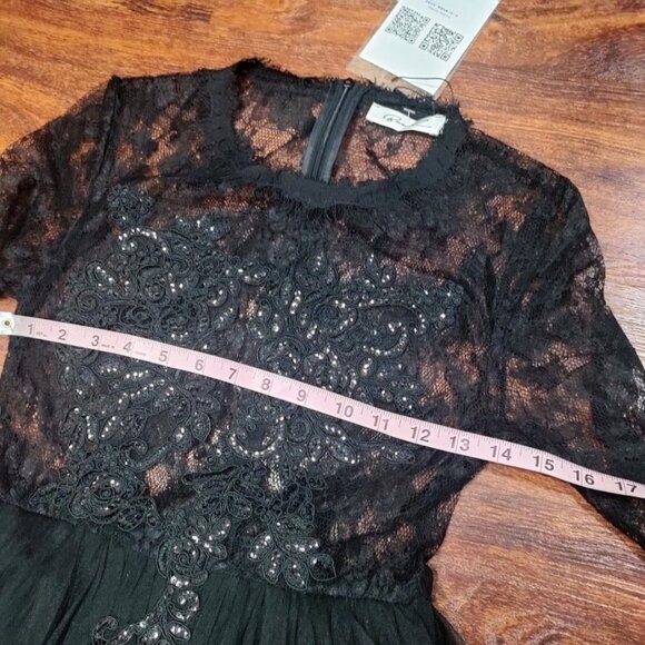 Bare.Z Black Whimsygoth Sheer Rocker Witchy Tulle Black Embelished Dress M, NWT - Picture 10 of 13